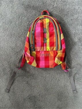 Dakine Plaid 6.5L Small Mini Sport Backpack Red Orange Pink Y2K Kidcore Summer